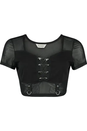 Banned Alternative Tričko Gotika z Shadow Veil Mesh Top