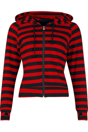 Banned Alternative Mikina s kapucí z Cat Ears Striped Hoodie