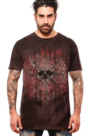 Outer Vision Tričko z Pánské tričko Viking Skull