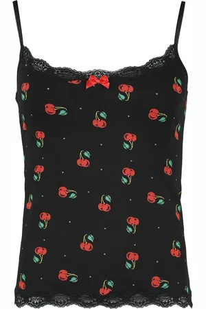 Pussy Deluxe Top Rockabilly z Cherries Classic Top