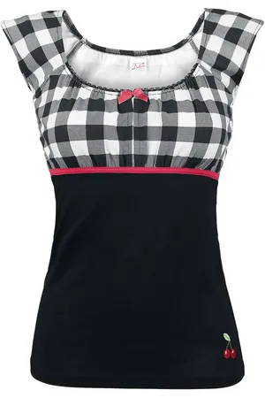Pussy Deluxe Tričko Rockabilly z Evie Shirt Plaid