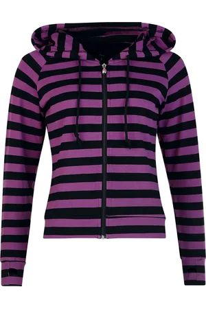 Banned Alternative Mikina s kapucí z Cat Ears Striped Hoodie