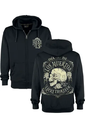 Lucky 13 Mikina s kapucí na zip Rockabilly z Dead Skull