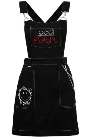 Hell Bunny Krátké šaty z x Smiley Originals Dylan Pinafore Dress