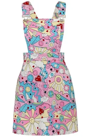 Hell Bunny Krátké šaty z x Smiley Originals Loulou Pinafore Dress