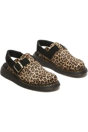Dr. Martens Sandály z Jorge II Light Tan+Black Mini Leopard Spot Hair On+EH Suede