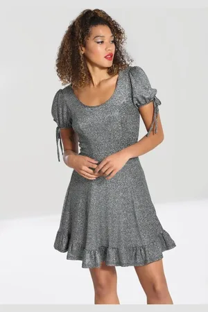 Hell Bunny Krátké šaty z Haze Mini Dress Silver