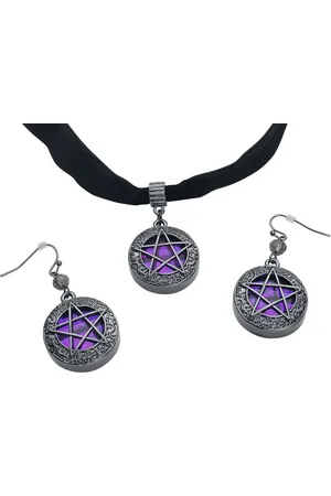 Gothicana Choker Gotika z - Shiny Pentagram Ženy