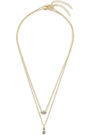 Luv AJ Sada 2 náhrdelníků Stellar Bezel Charm Necklace Set HOL22-N-SBCN-G Zlatá
