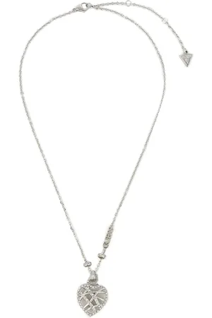 Guess Náhrdelník Heart Cage JUBN03 099JW Stříbrné rhodiování