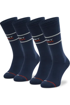 Tommy Hilfiger Sada 2 párů pánských vysokých ponožek 701218704 Tmavomodrá