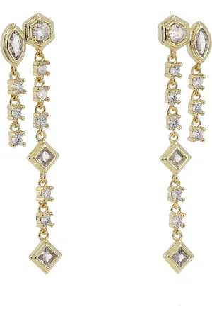 Luv AJ Naušnice Stellar Bezel Double Studs HOL22-E-SBDS-G Zlatá
