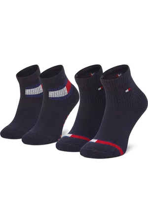 Tommy Hilfiger Sada 2 párů dětských vysokých ponožek 100002319 Tmavomodrá