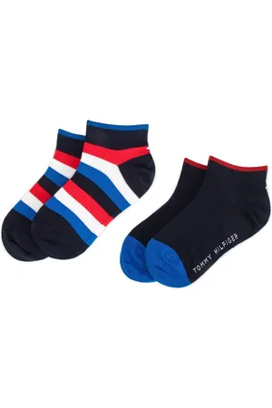Tommy Hilfiger Sada 2 párů dětských vysokých ponožek 354010001 Tmavomodrá