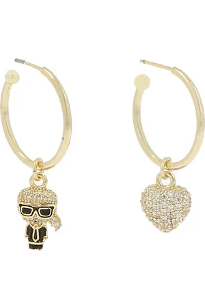 KARL LAGERFELD K/MONOGRAM DIP HOOP EARRINGS