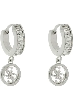 Guess Naušnice Huggie Me JUBE03 147JW Stříbrné rhodiování