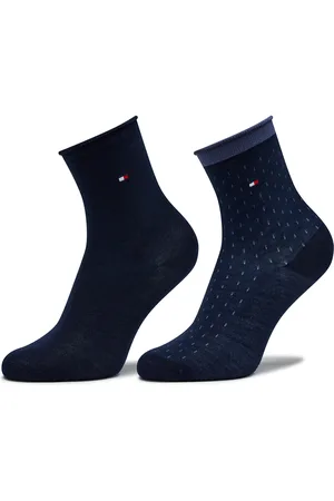 Tommy Hilfiger Sada 2 párů dětských vysokých ponožek 701224911 Tmavomodrá