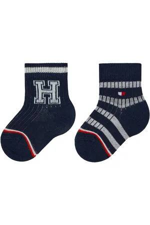 Tommy Hilfiger Sada 2 párů dětských vysokých ponožek 701224996 Tmavomodrá