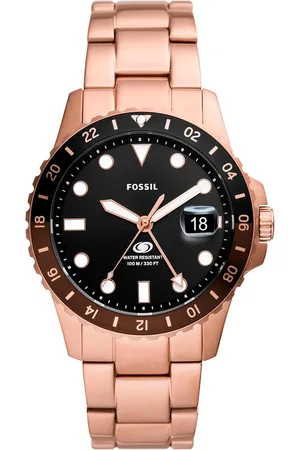 Fossil Hodinky Blue FS6027 Zlatá