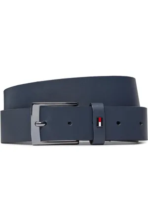 Tommy Hilfiger Pánský pásek Adan Leather 3.5 AM0AM12052 Tmavomodrá