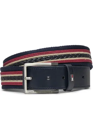 Tommy Hilfiger Pánský pásek Oliver Webbing 3.5 AM0AM12049 Tmavomodrá