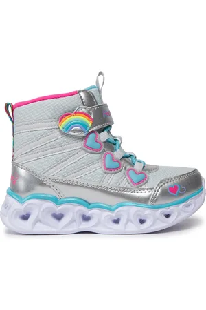 Skechers Kozačky Heart Lights Sweet Styling 302668L/SMLT Stříbrná