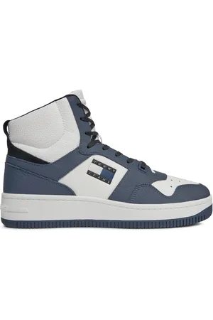 Tommy Hilfiger Sneakersy Tjm Retro Basket Sneaker Mid EM0EM01401 Tmavomodrá