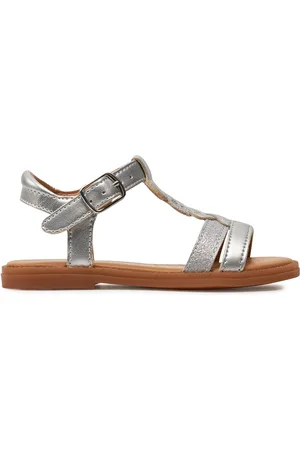 Geox Sandály J Sandal Karly Girl J4535H 0NFQD C1007 M Stříbrná