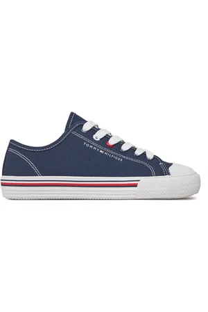 Tommy Hilfiger Plátěnky Low Cut Lace Up Sneaker T3X9-33324-0890 S Tmavomodrá