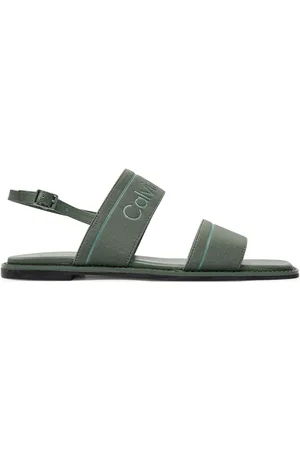 Calvin Klein Sandály Flat Sandal He HW0HW01990 Zelená
