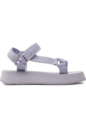 Calvin Klein Sandály Sandal Velcro Webbing In Mtl YW0YW01480 Fialová