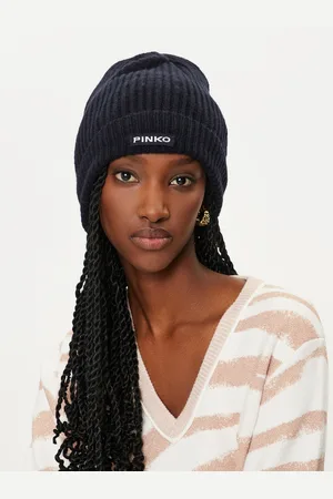 Pinko Čepice Lambkin Cuffia AI 24-25 BLK01 104489 A1CH Tmavomodrá