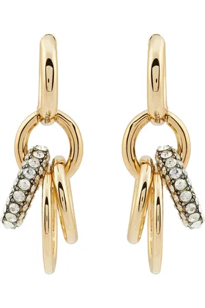 Tory Burch Naušnice Miller Pave Interlocking Earring 160179 Zlatá