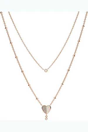 Fossil Náhrdelník Flutter Hearts JF03648791 Zlatá