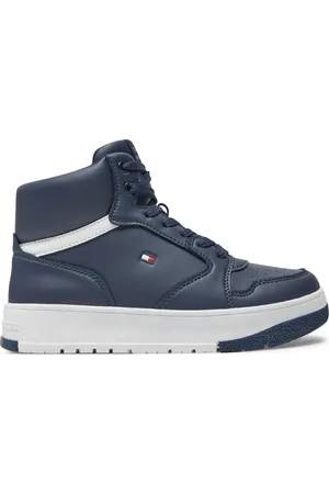 Tommy Hilfiger Sneakersy Mid Cutlace-Up Sneaker T3X9-33641-1351 S Tmavomodrá