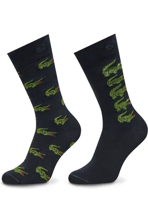 Lacoste Sada 2 párů pánských vysokých ponožek RA1513 Tmavomodrá