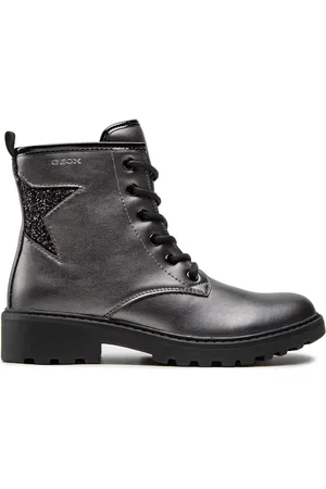 Geox Kozačky J Casey G. G J9420G 0NFEW C0062 S Stříbrná