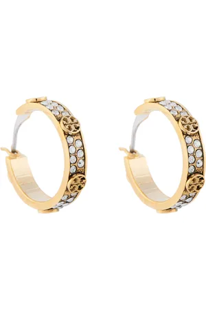 Tory Burch Naušnice Small Miller Stud Hoop 153688 Zlatá