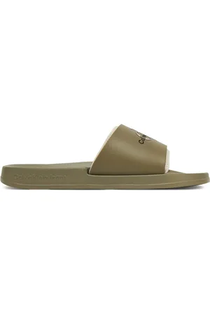 Calvin Klein Nazouváky Slide Rubber Neoprene Monologo YM0YM00361 Khaki