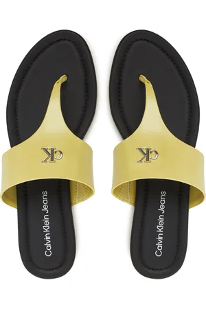 Calvin Klein Žabky Flat Sandal Toepost Mg YW0YW01691 Zelená