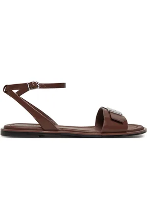 Calvin Klein Sandály Flat Sandal W/Ck Hw - Lth HW0HW02367