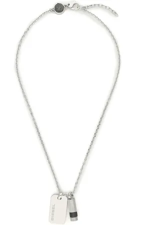 Diesel Náhrdelník Brave Armor Double Pendant DX1156040 Stříbrná