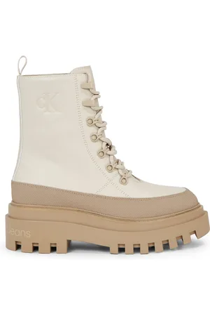 Calvin Klein Polokozačky Flatform Lace Up Boot Lth YW0YW01110