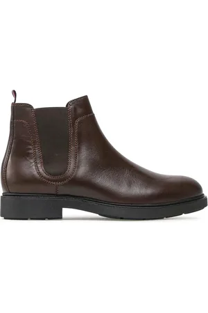 Tommy Hilfiger Kotníková obuv s elastickým prvkem Elevated Rounded Lth Chelsea FM0FM04183