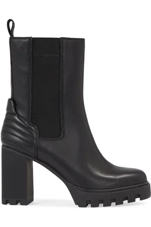 Calvin Klein Polokozačky Platform Chelsea Lth Wn YW0YW01140