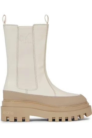 Calvin Klein Kotníková obuv s elastickým prvkem Flatform Chelsea Boot Lth Wn YW0YW01111