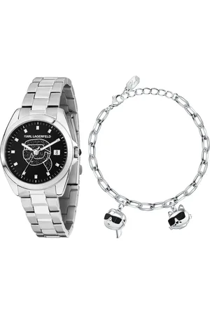 Karl Lagerfeld Hodinky R0553101516 Stříbrná