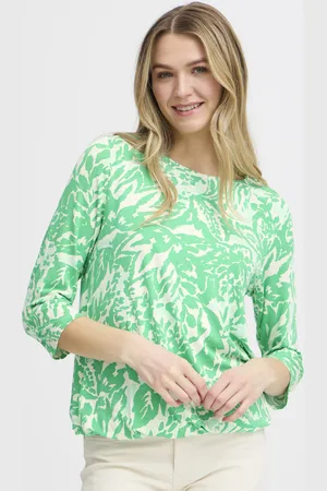 FRANSA Dámská halenka 3/4 r. zeleno-bílá-M