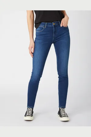 Wrangler Dámské džíny Skinny klascky modré- seprané-33/34