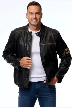 Mark Maddox Pánská kožená bunda Flynn hnědá-48